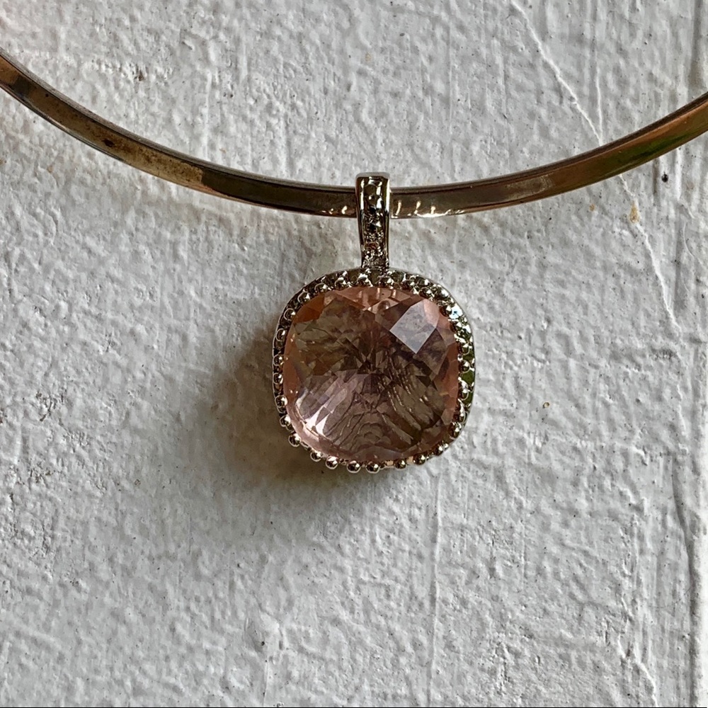 Sterling morganite cz pendant